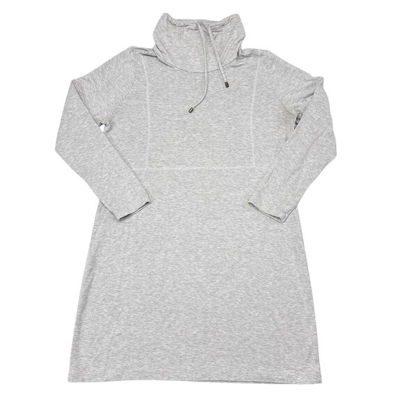 J Jill Pure Jill Cowl Neck Dress Size‎ Large Gray Jersey Casual Pullover Shift - Picture 1 of 9